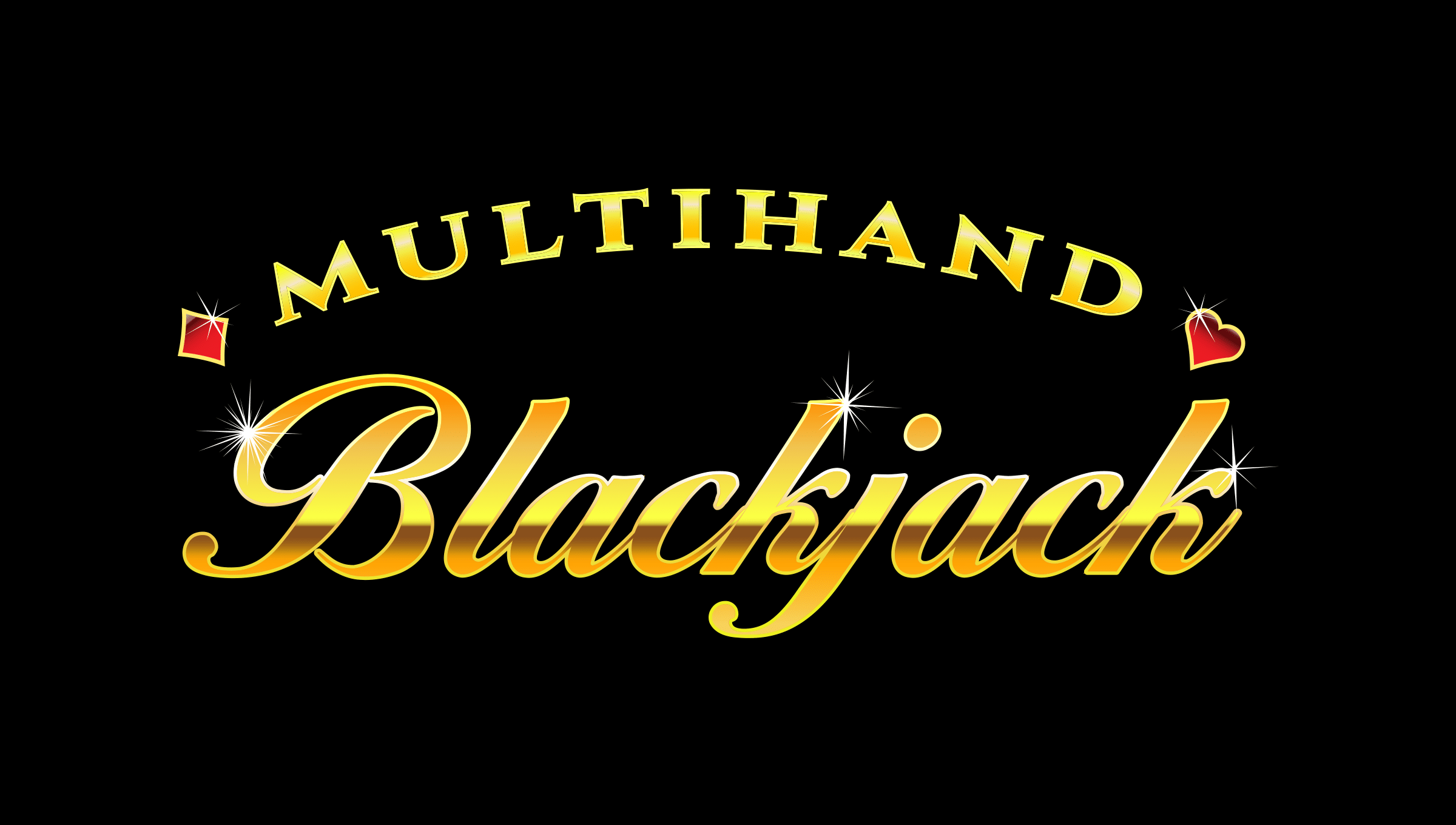 Logo de Blackjack Multi-Hand em fundo preto, representando uma versão com múltiplas mãos simultâneas.