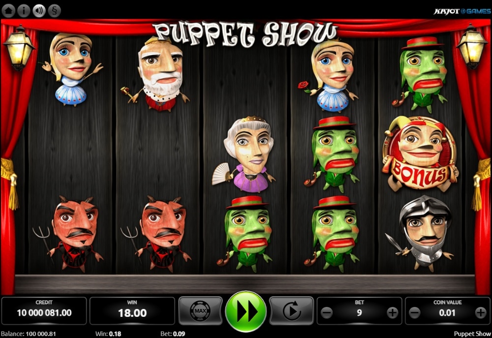 Cascata de símbolos Show de Marionetes