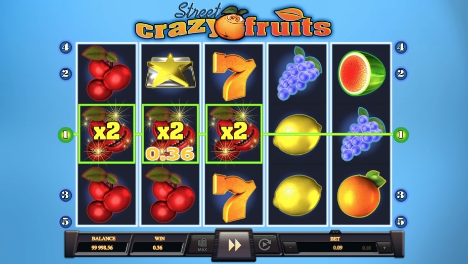 Tema e símbolos Crazy Fruits Street