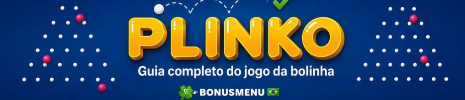 Imagem ilustrativa do jogo Plinko, conhecido como jogo da bolinha, com tabuleiro de pinos e título sobre guia completo para jogar Plinko online.