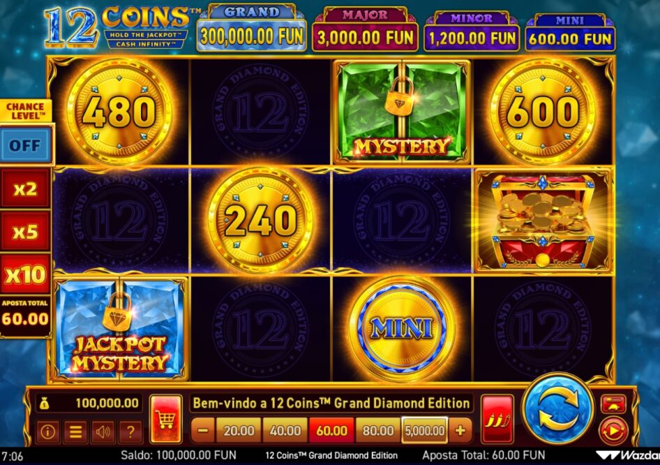 12 Coins Grand Diamond Edition por Wazdan