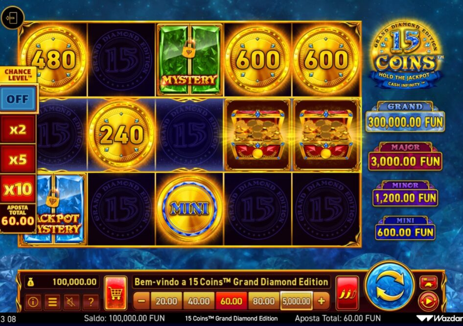 15 Coins Grand Diamond Edition por Wazdan