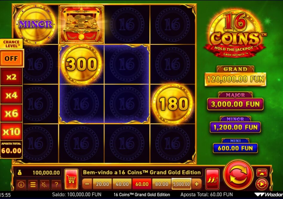 16 Coins Grand Gold Edition por Wazdan