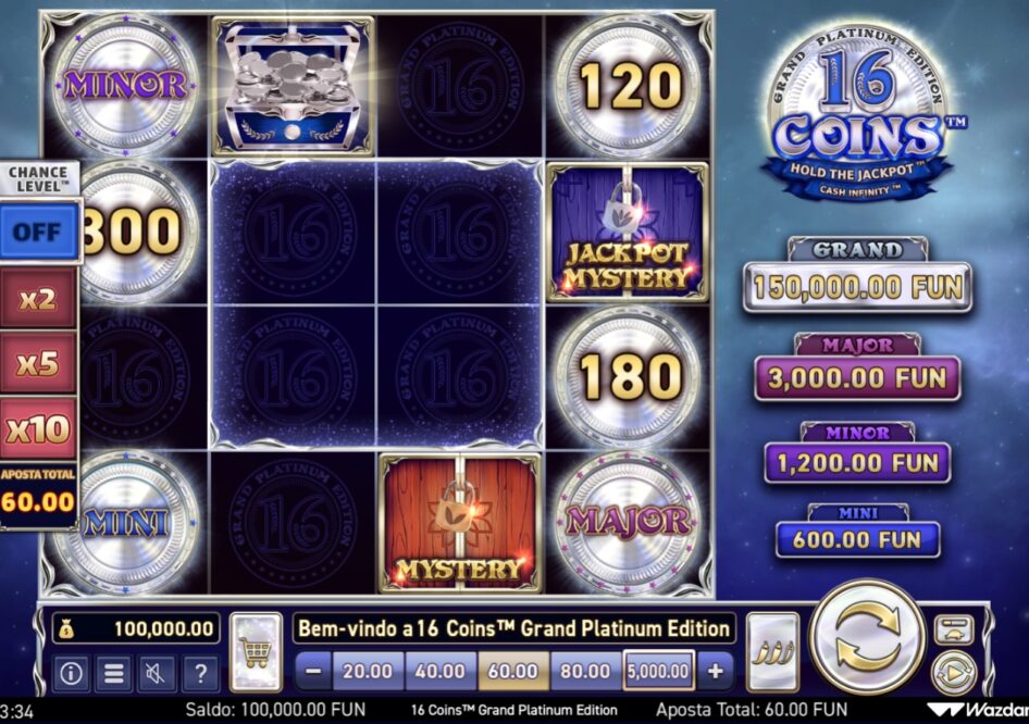16 Coins Grand Platinum Edition por Wazdan